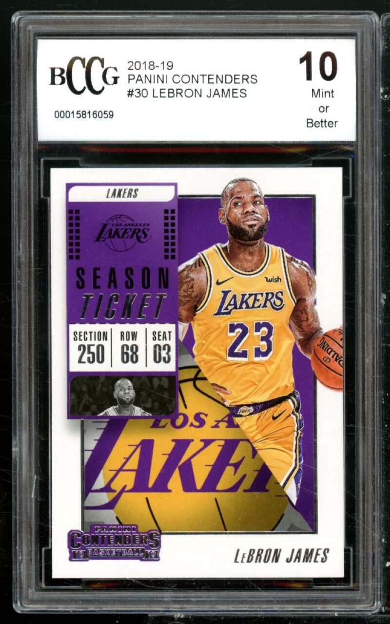 LeBron James Card 2018-19 Panini Contenders #30 BGS BCCG 10 Image 1