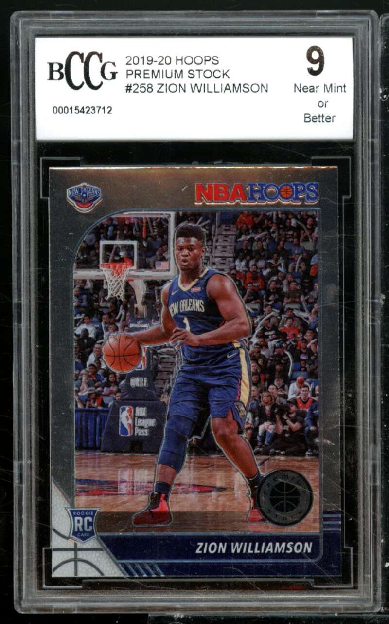 Zion Williamson Rookie Card 2019-20 Hoops Premium Stock #258 BGS 9 Image 1