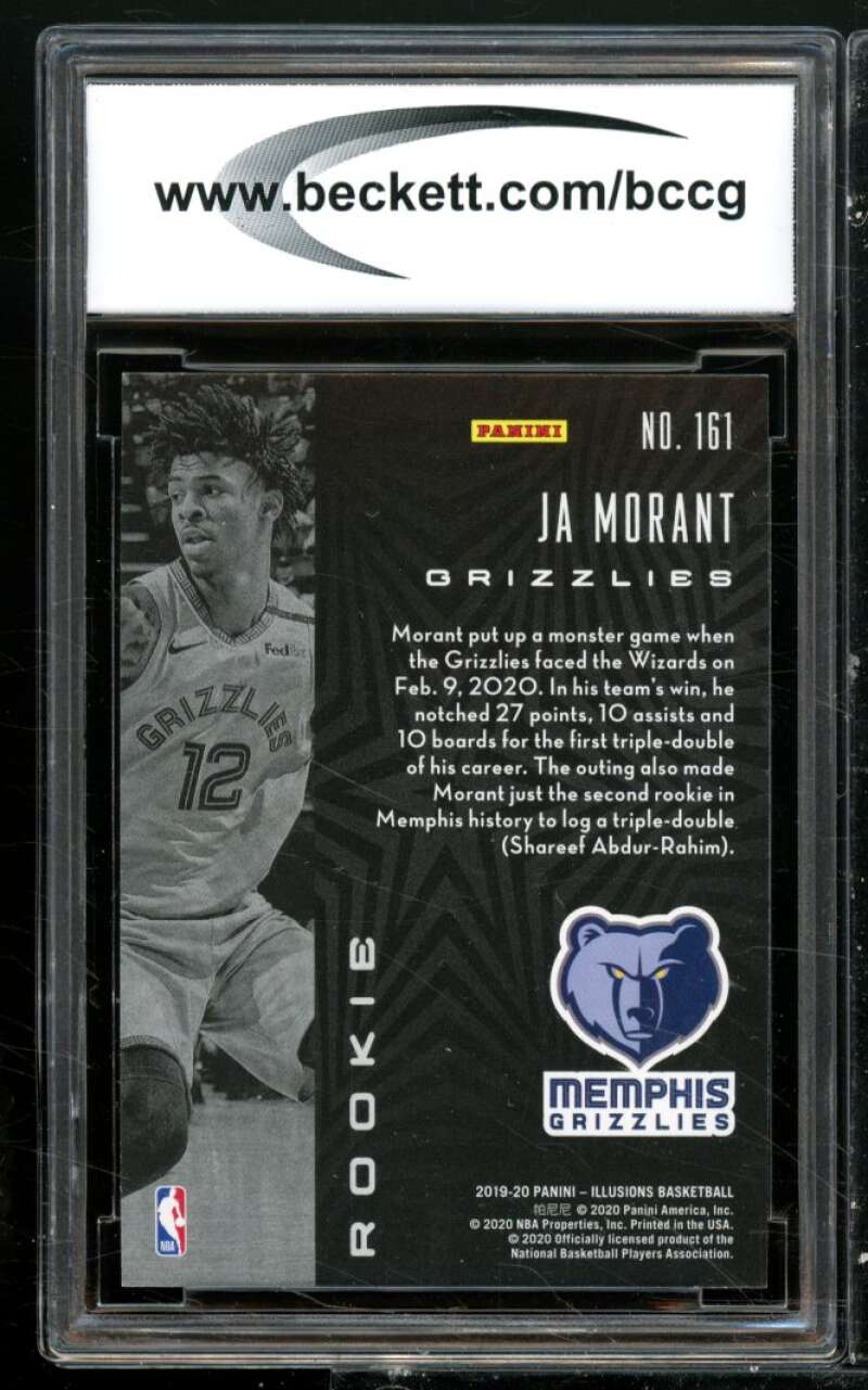 Ja Morant Rookie Card 2019-20 Panini Illusions #161 BGS BCCG 10 Image 2