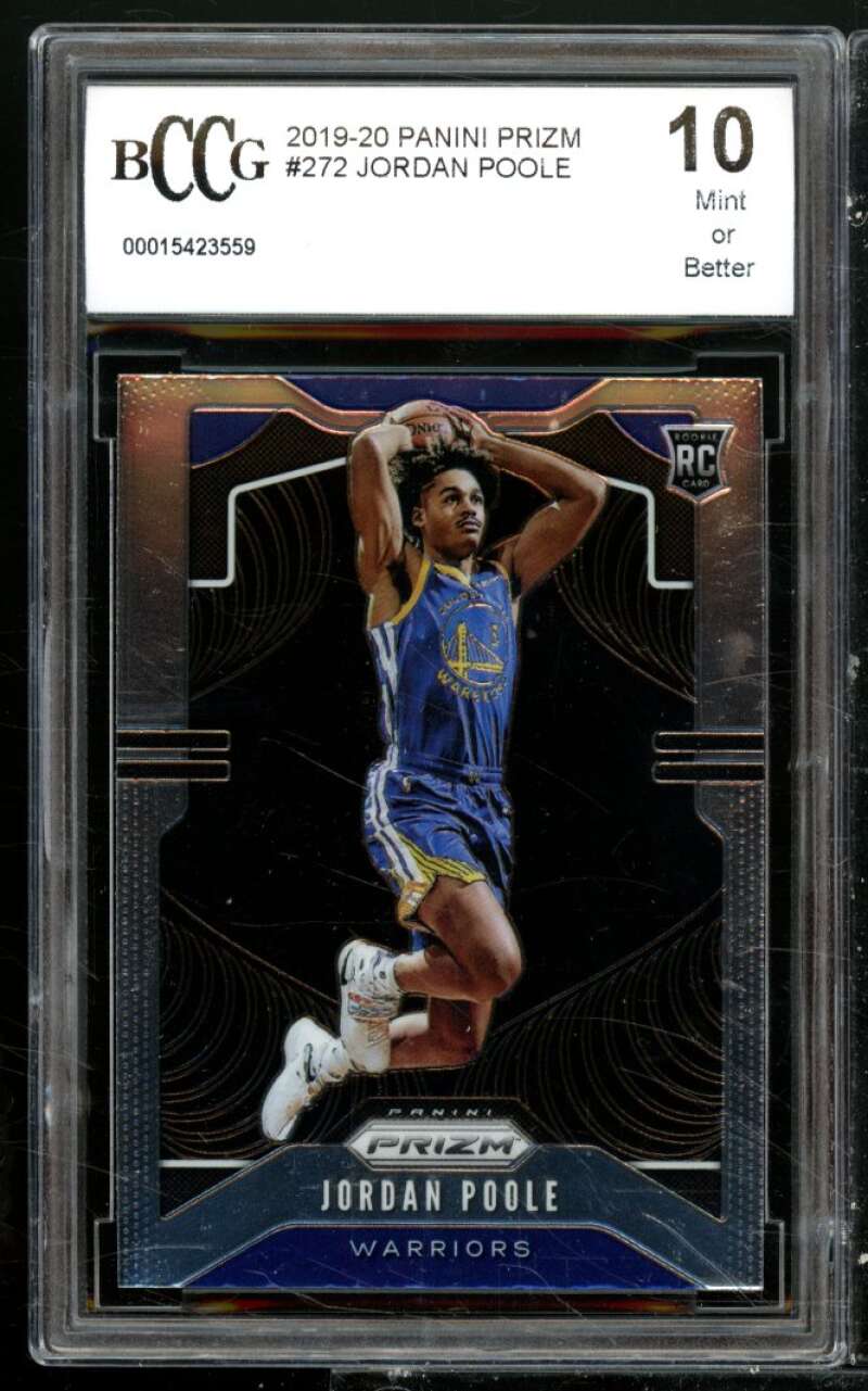 Jordan Poole Rookie Card 2019-20 Panini Prizm #272 BGS BCCG 10 Image 1