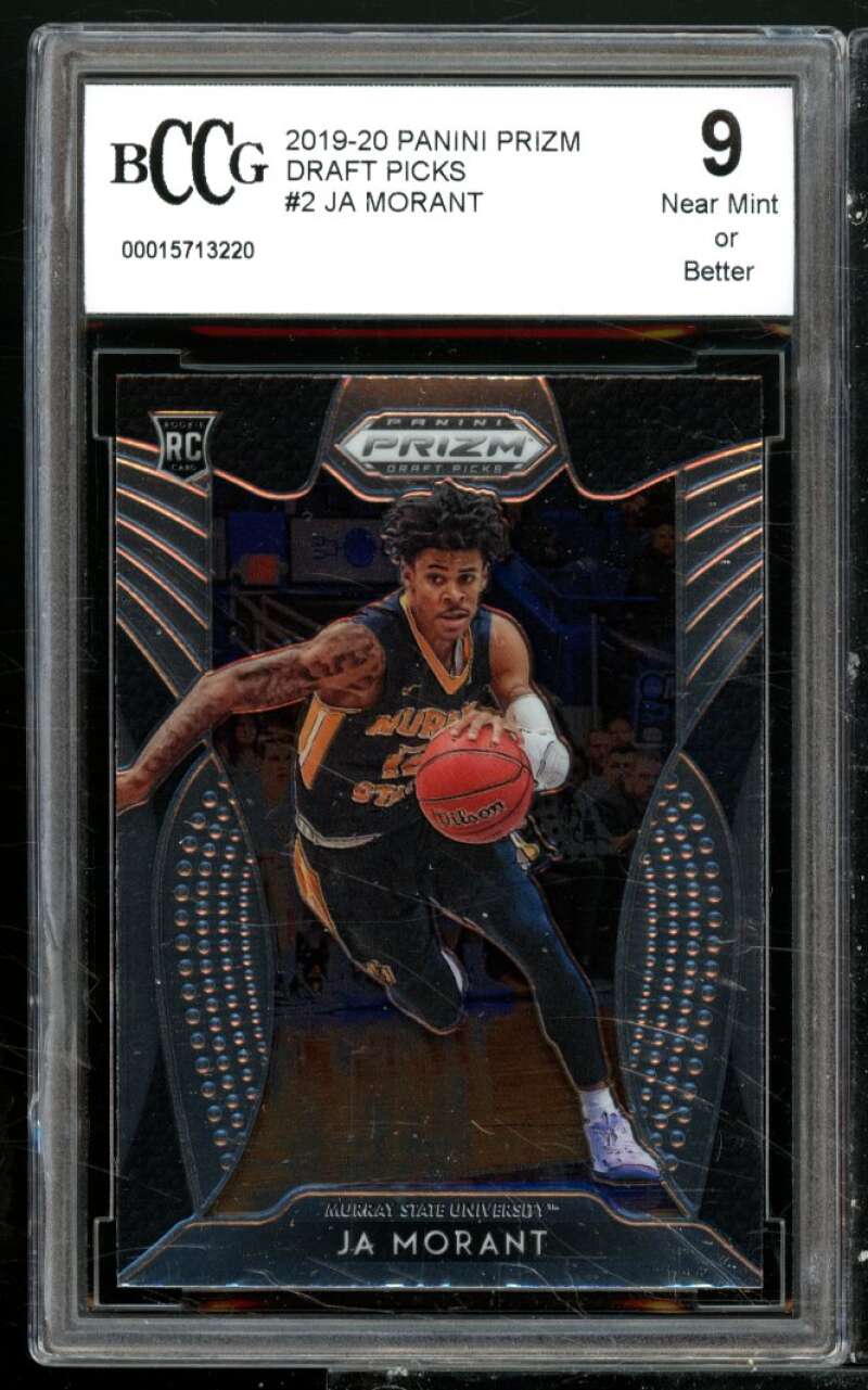 Ja Morant Rookie Card 2019-20 Panini Prizm Draft Picks #2 BGS BCCG 9 Image 1