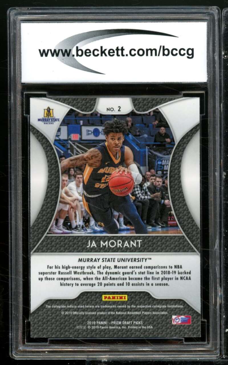 Ja Morant Rookie Card 2019-20 Panini Prizm Draft Picks #2 BGS BCCG 9 Image 2