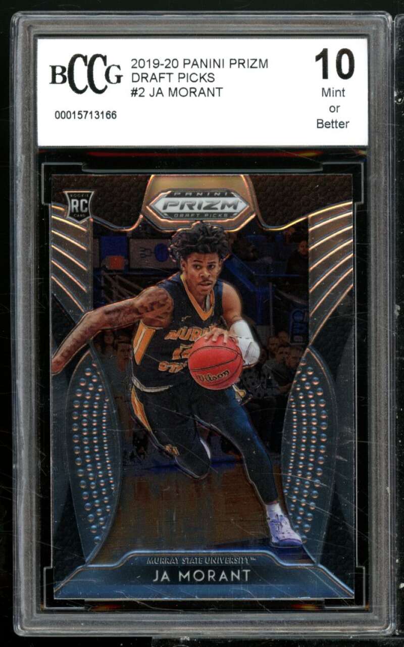 Ja Morant Rookie Card 2019-20 Panini Prizm Draft Picks #2 BGS BCCG 10 Image 1