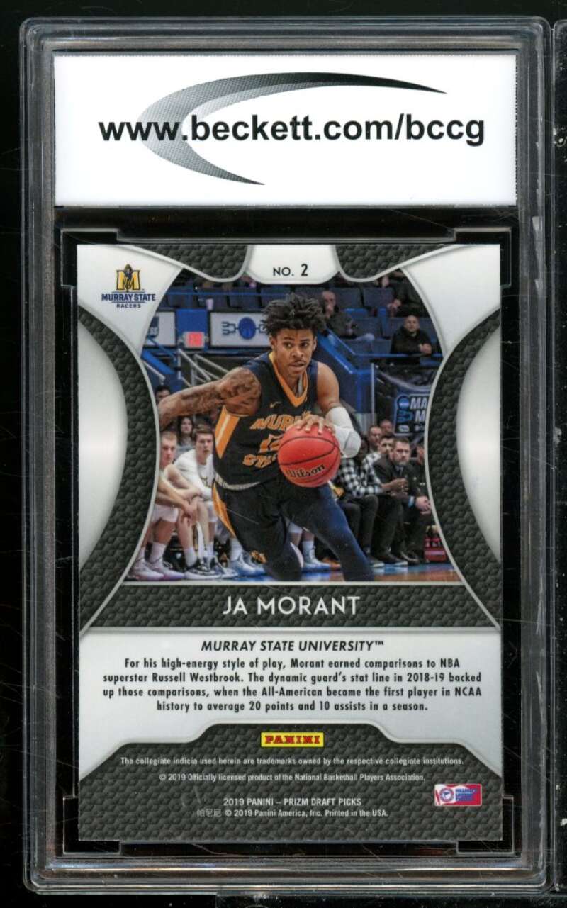 Ja Morant Rookie Card 2019-20 Panini Prizm Draft Picks #2 BGS BCCG 10 Image 2