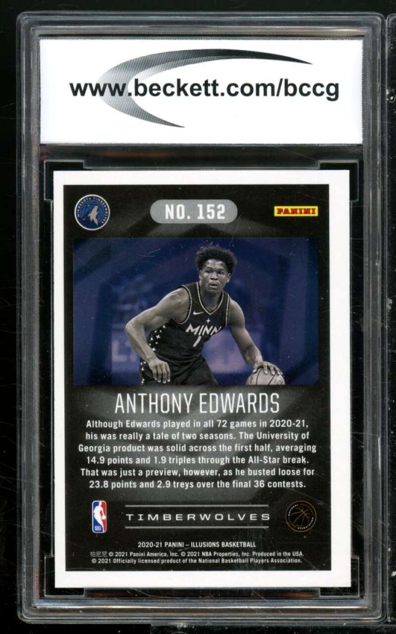 Anthony Edwards Rookie Card 2020-21 Panini Illusions #152 BGS BCCG 10 Image 2