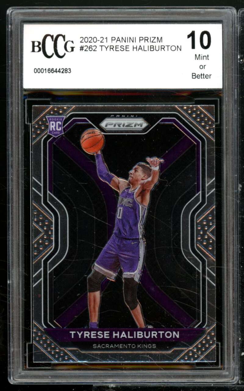 Tyrese Haliburton Rookie Card 2020-21 Panini Prizm #262 BGS BCCG 10 Image 1