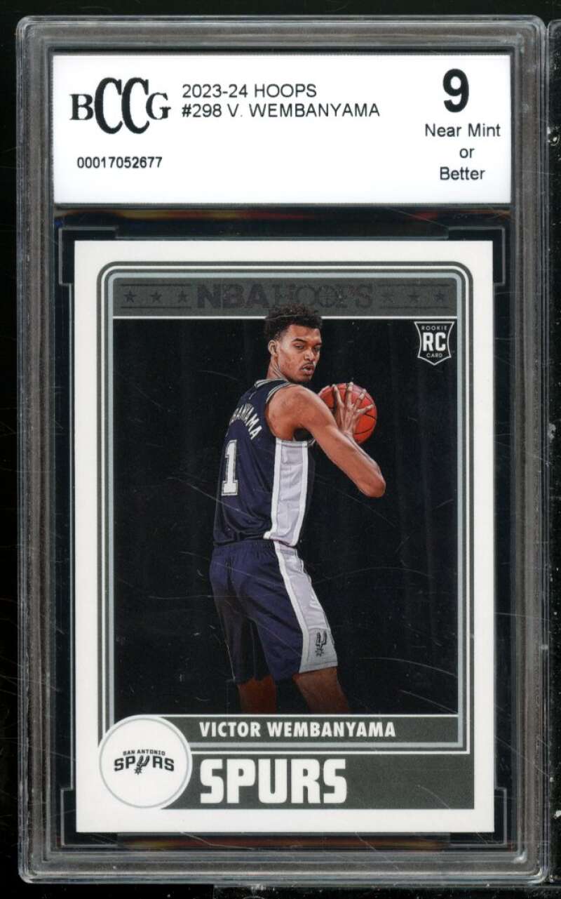 Victor Wembanyama Rookie Card 2023-24 Hoops #298 BGS BCCG 9 Image 1