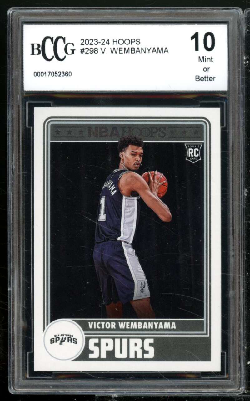 Victor Wembanyama Rookie Card 2023-24 Hoops #298 BGS BCCG 10 Image 1