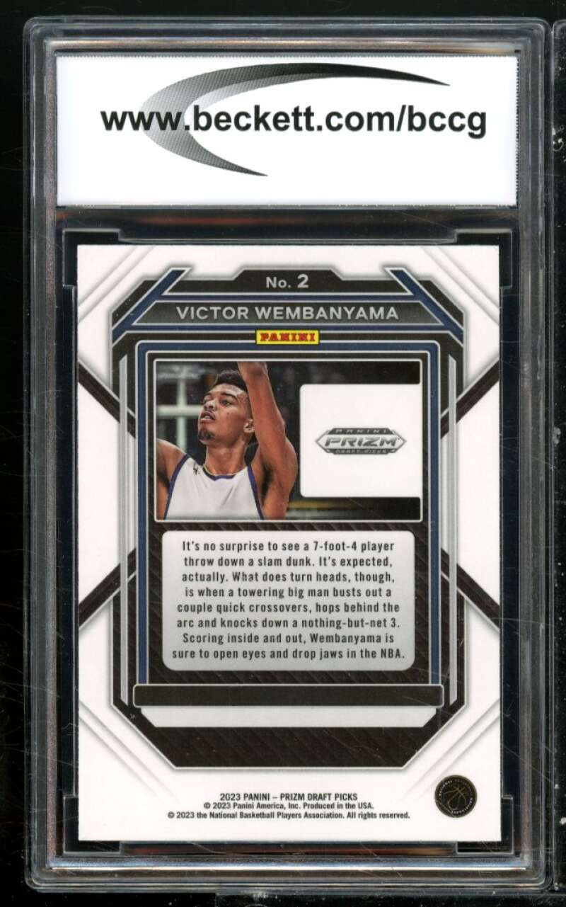 Victor Wembanyama Rookie Card 2023-24 Panini Prizm Draft Picks #2 BGS BCCG 10 Image 2