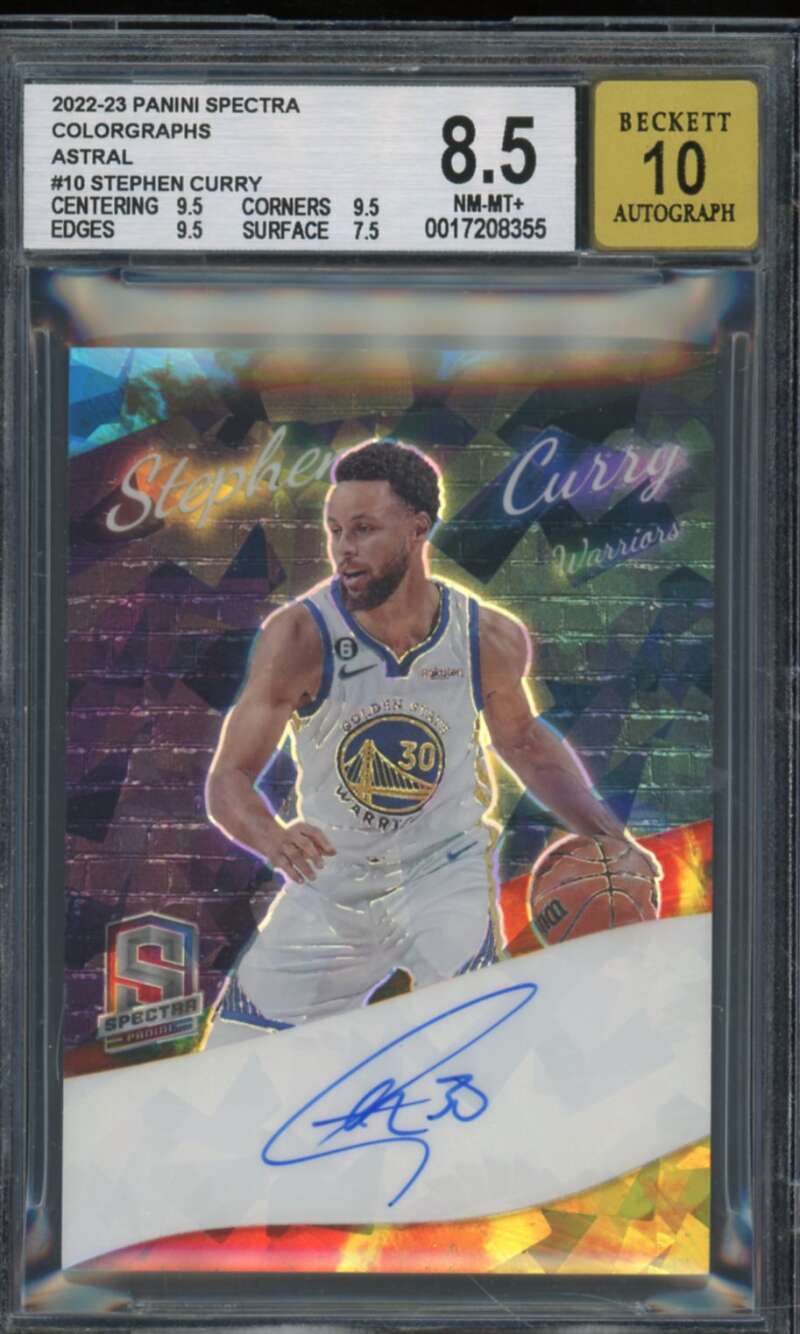 Stephen Curry Card 2022-23 Panini Spectra Colorgraphs (Ser #d 39/49) #10 BGS 8.5 Image 1