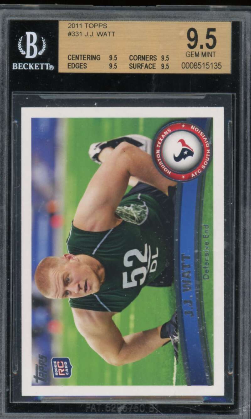 J.J. Watt Rookie Card 2011 Topps #331 BGS 9.5 Image 1