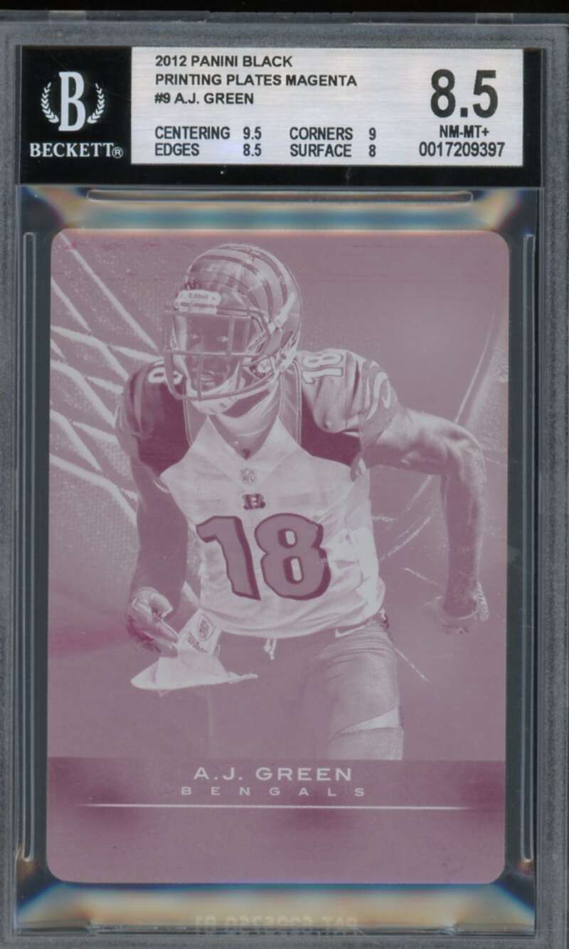 A.J. Green 2012 Panini Black B Printing Plates Magenta (Ser #d 1/1) #9 BGS 8.5 Image 1