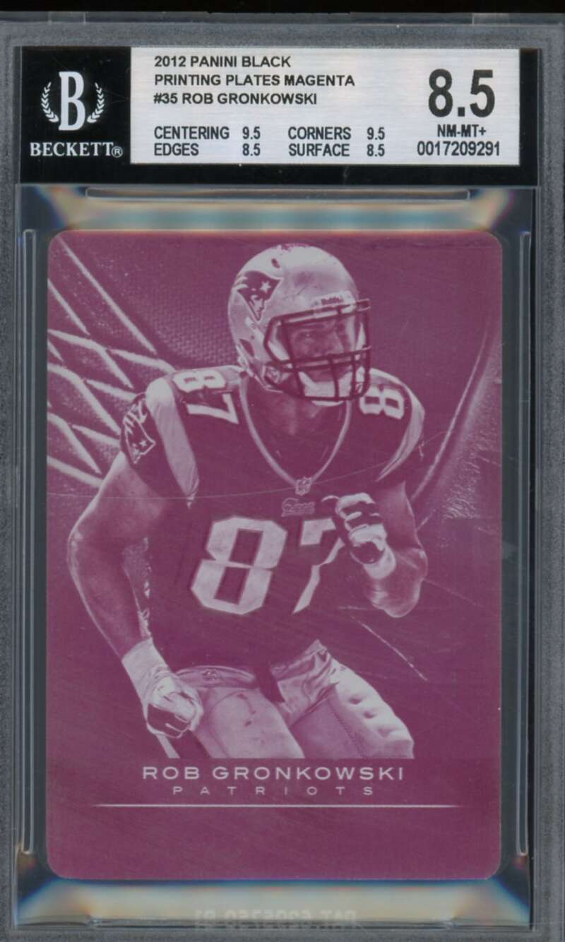 Rob Gronkowski 2012 Panini Black Printing Plate Magenta (Ser #d 1/1) #35 BGS 8.5 Image 1