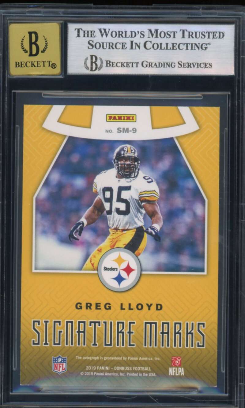 Greg Lloyd Card 2019 Donruss Signature Marks Purple (Serial #d 6/10) #9 BGS 8 Image 2