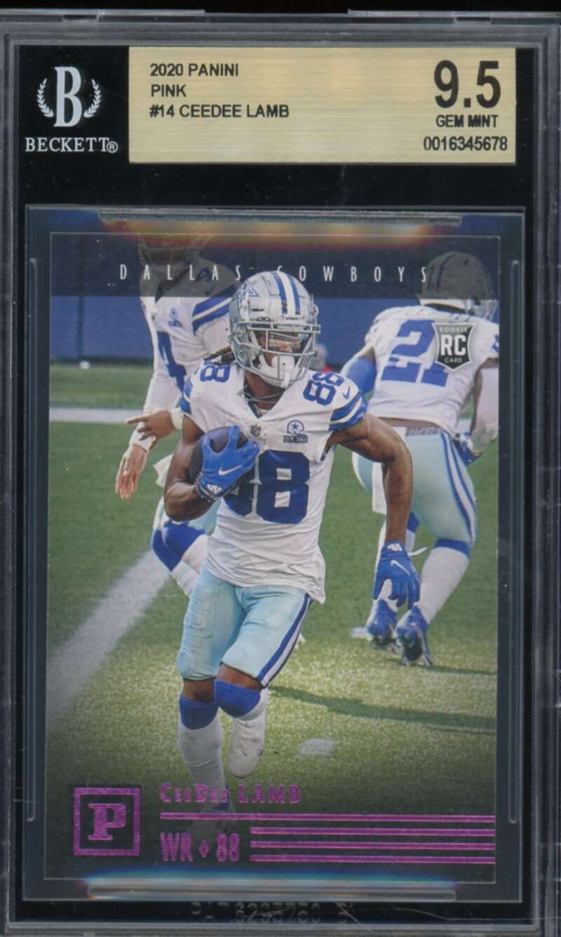 CeeDee Lamb Rookie Card 2020 Panini Pink #14 BGS 9.5 Image 1