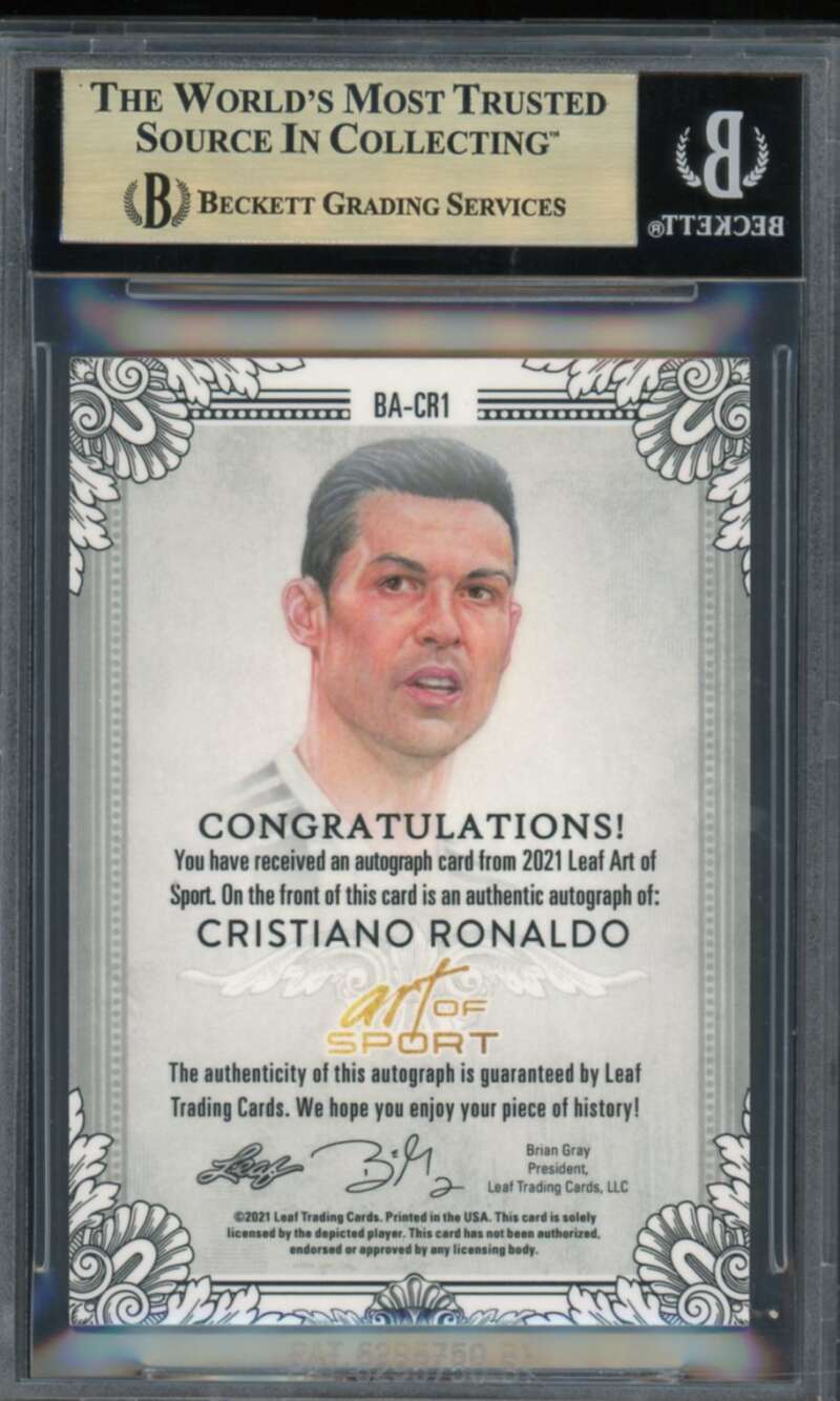 Cristiano Ronaldo 2021 Leaf Art Of Sport Red Autograph (#d 4/4) #Bacr1 BGS 9.5 Image 2