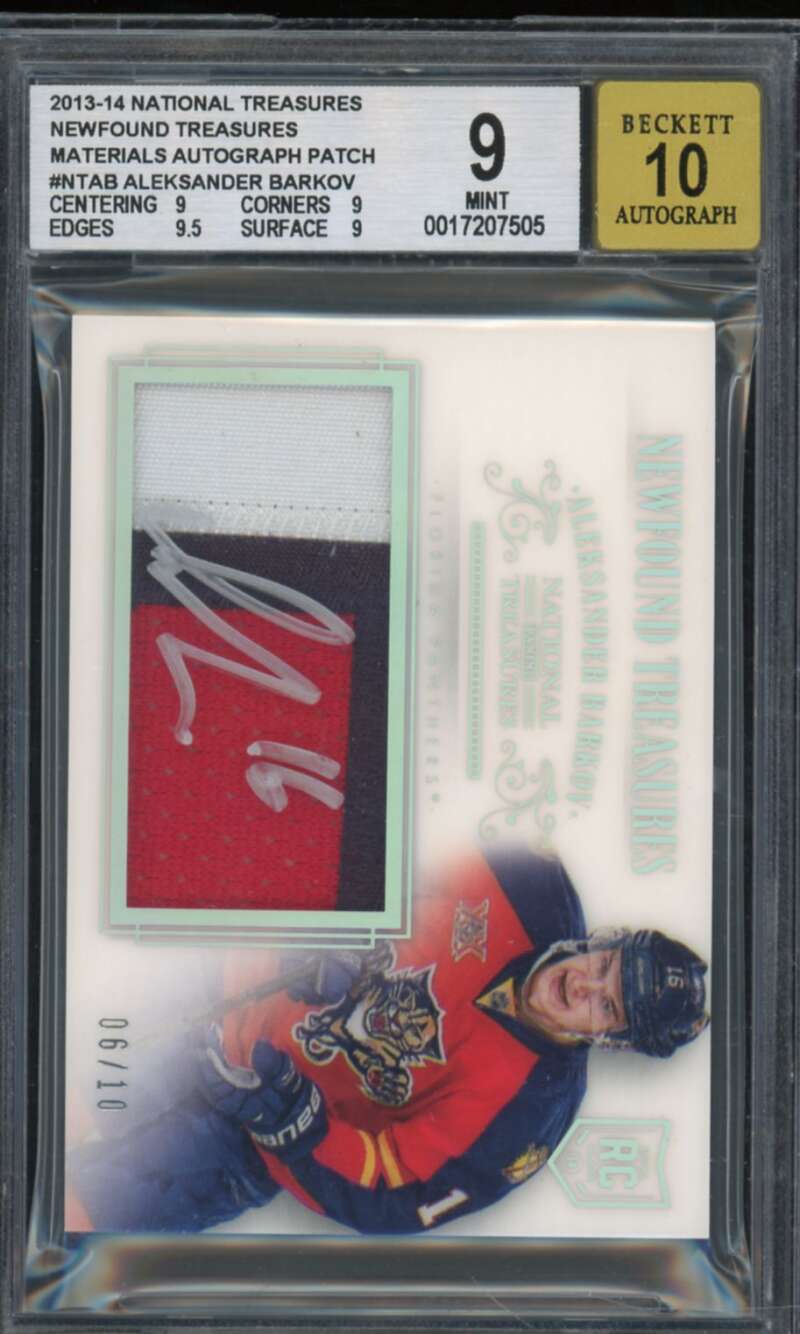 Aleksander Barkov Rookie 2013-14 NT Newfound Treasures Auto (6/10) #Ntab BGS 9 Image 1