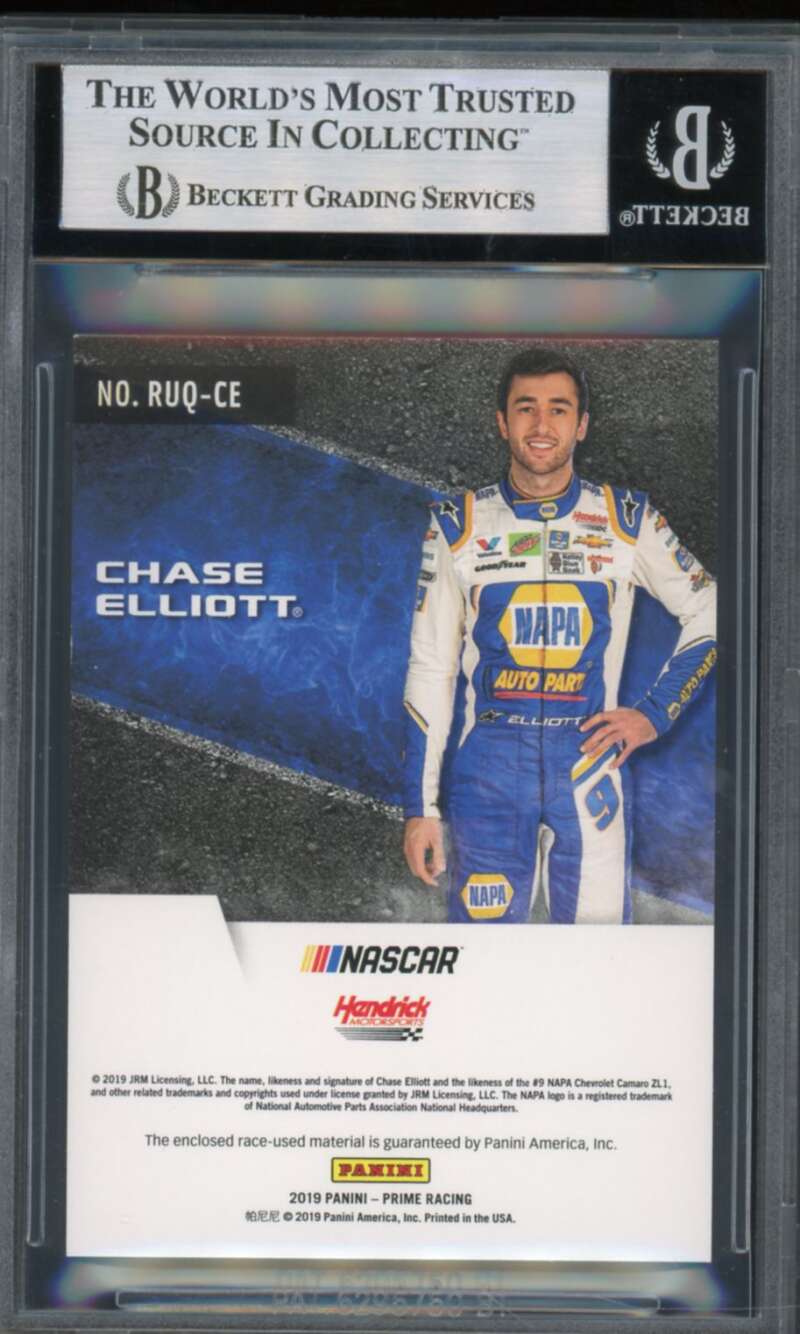 Chase Elliott 2019 Panini Prime Race Used Quads Firesuits (#d 17/50) #5 BGS 9 Image 2