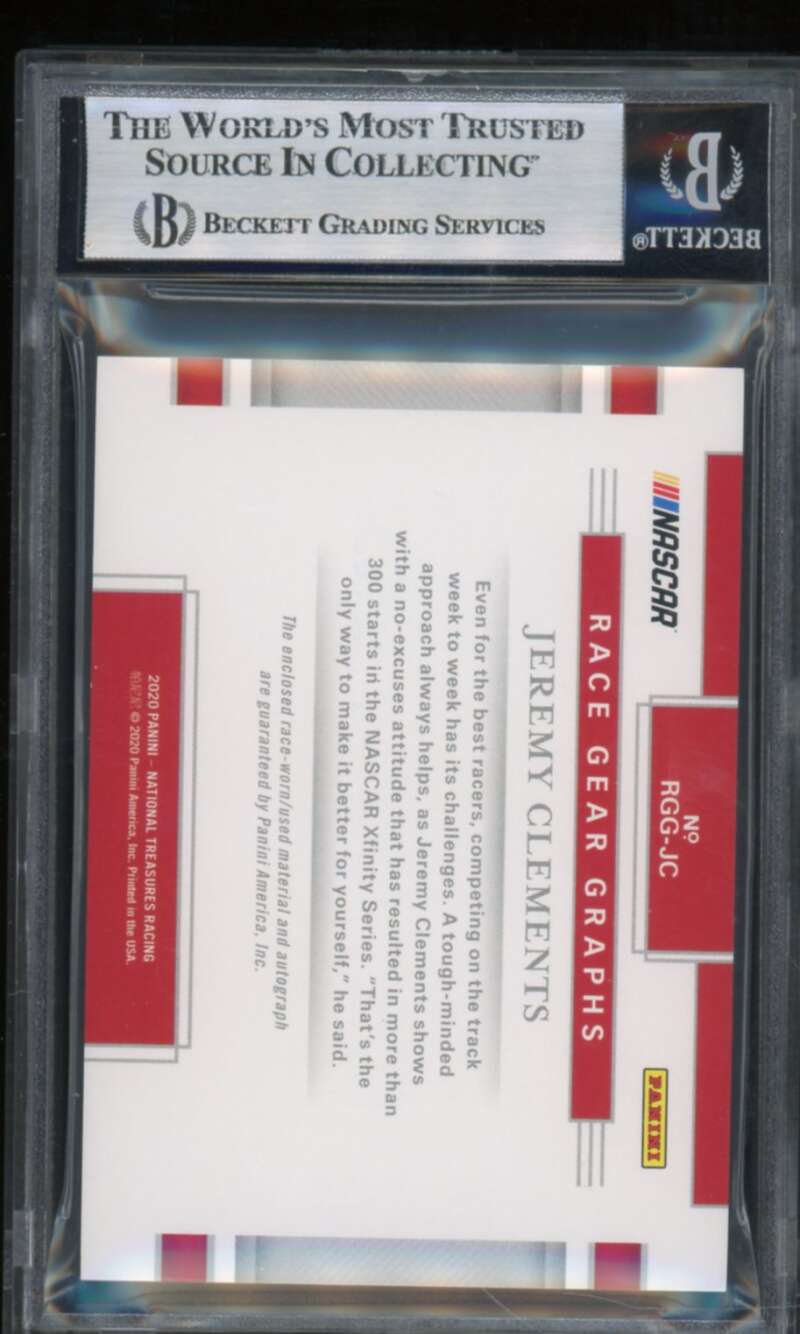 Jeremy Clements Card 2020 NT Race Gear Graphs Holo Gold (Ser #d 5/10) #17 BGS 9 Image 2