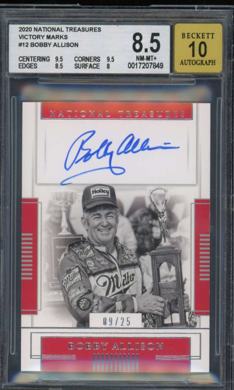 Bobby Allison 2020 National Treasures Victory Marks (Serial #d 9/25) #12 BGS 8.5 Image 1