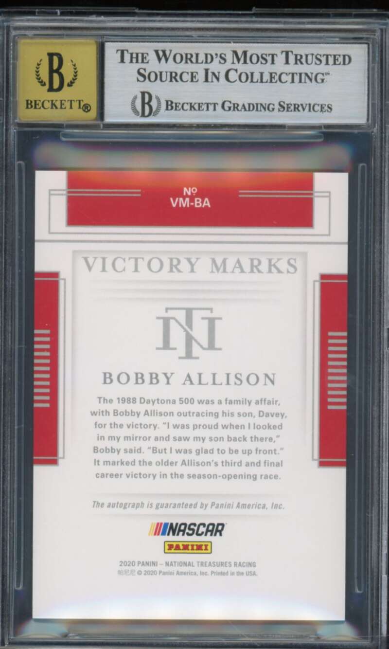 Bobby Allison 2020 National Treasures Victory Marks (Serial #d 9/25) #12 BGS 8.5 Image 2