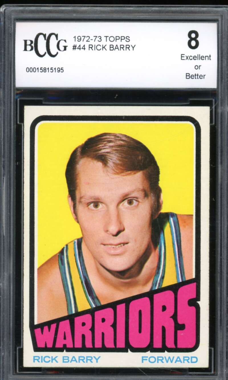 1972-73 Topps #44 Rick Barry Card BGS BCCG 8 Excellent+ Image 1