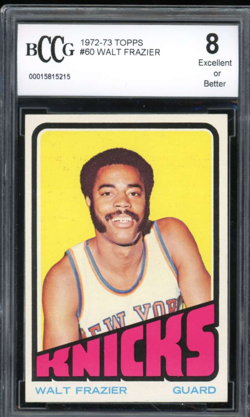 1972-73 Topps #60 Walt Frazier Card BGS BCCG 8 Excellent+ Image 1