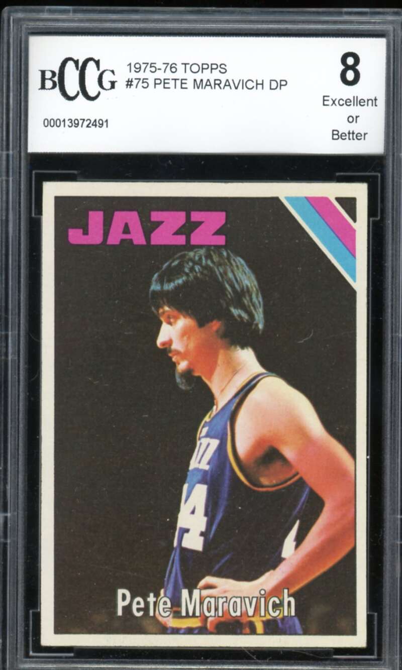 1975-76 Topps #75 Pete Maravich Card BGS BCCG 8 Excellent+ Image 1