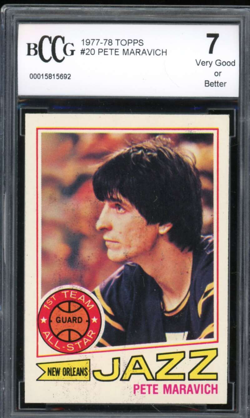 1977-78 Topps #20 Pete Maravich Card BGS BCCG 7 Very Good+ Image 1