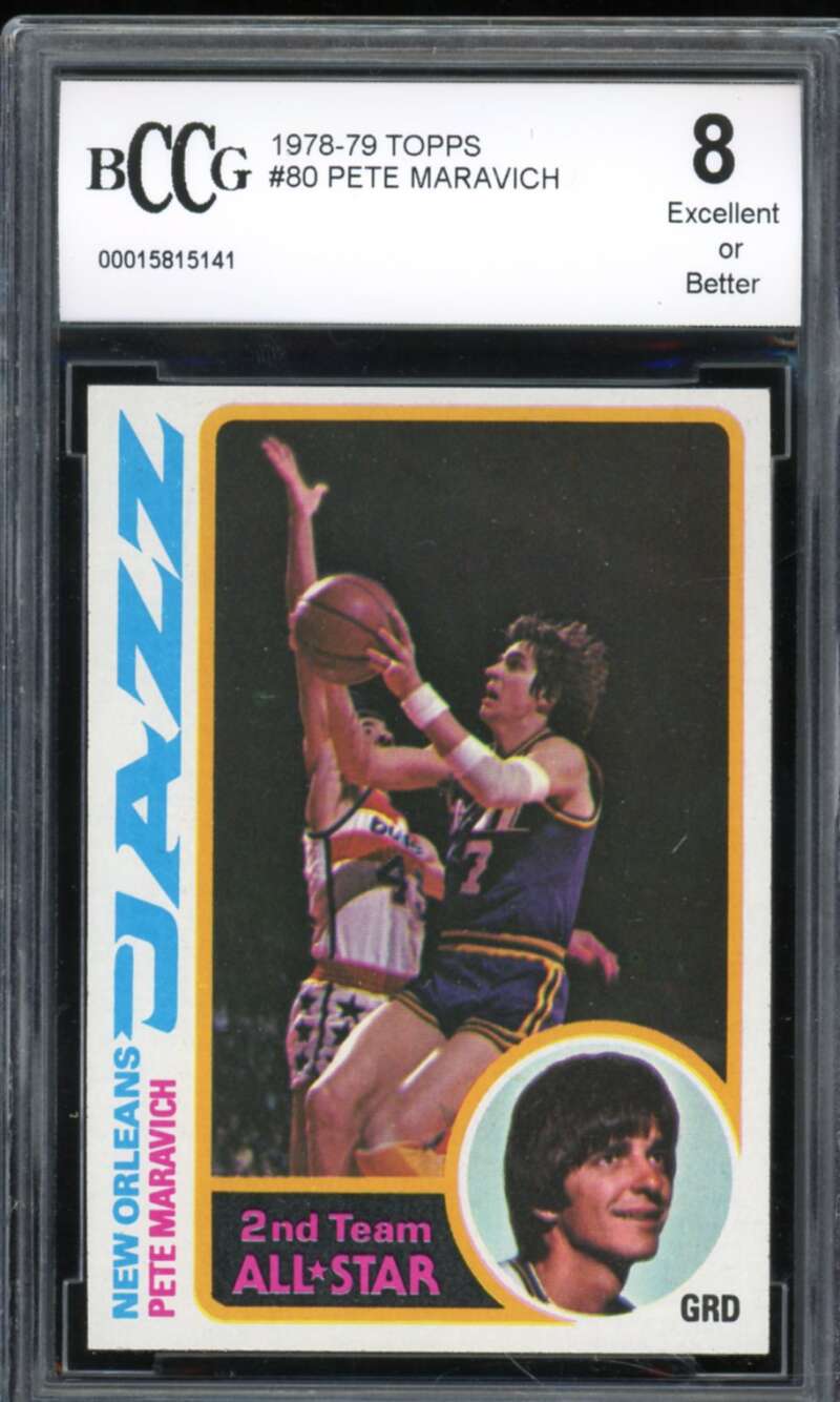 1978-79 Topps #80 Pete Maravich Card BGS BCCG 8 Excellent+ Image 1