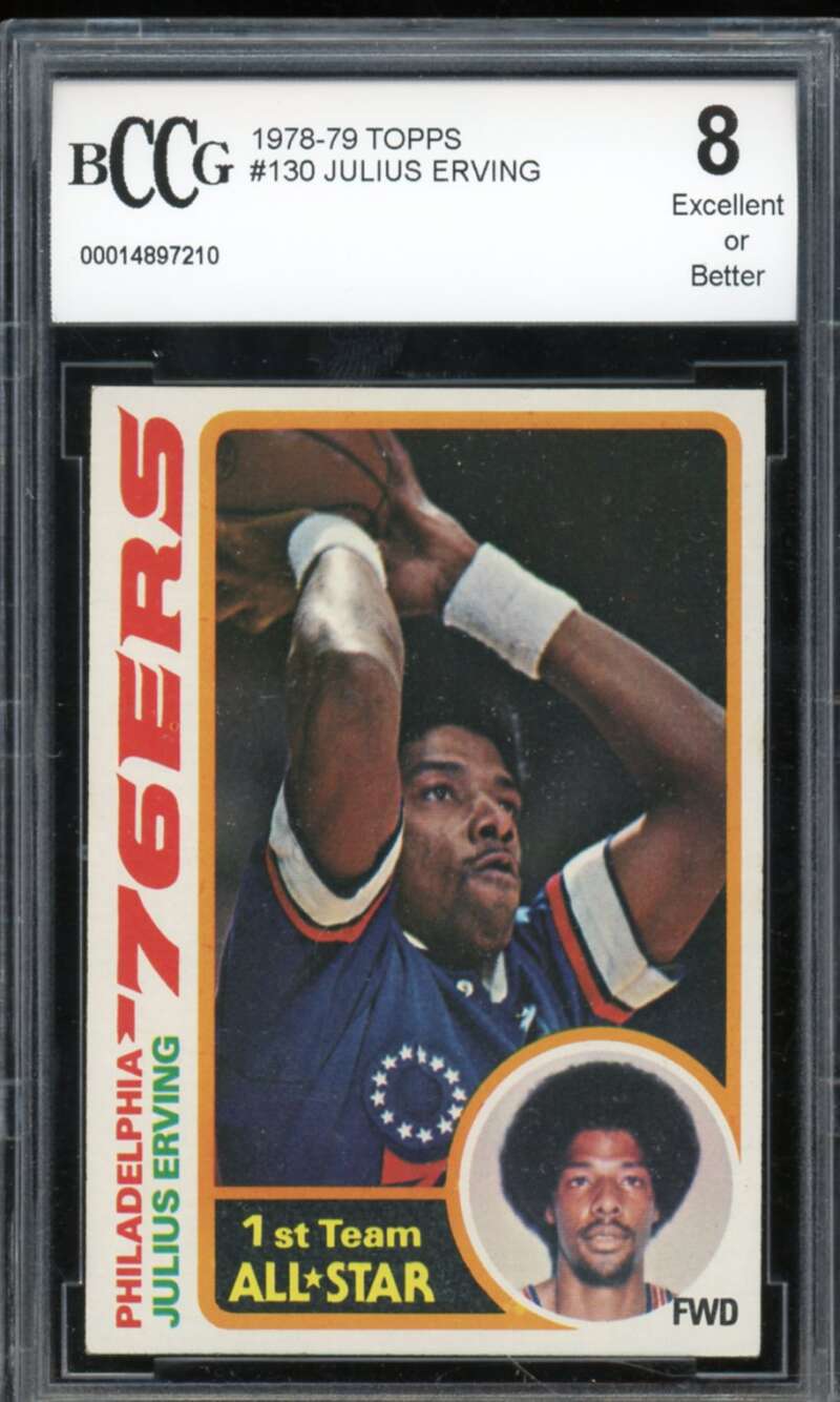 1978-79 Topps #130 Julius Erving Card BGS BCCG 8 Excellent+ Image 1