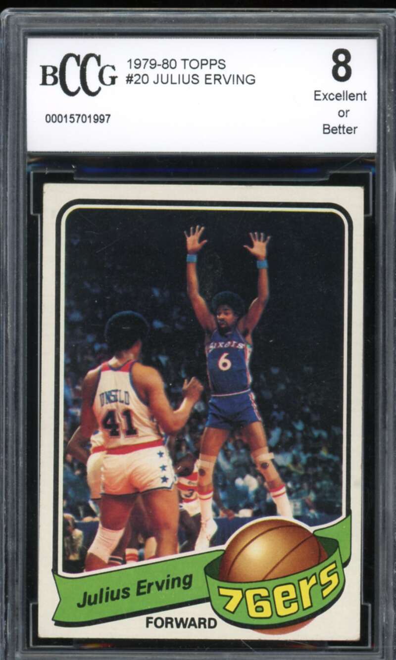 1979-80 Topps #20 Julius Erving Card BGS BCCG 8 Excellent+ Image 1