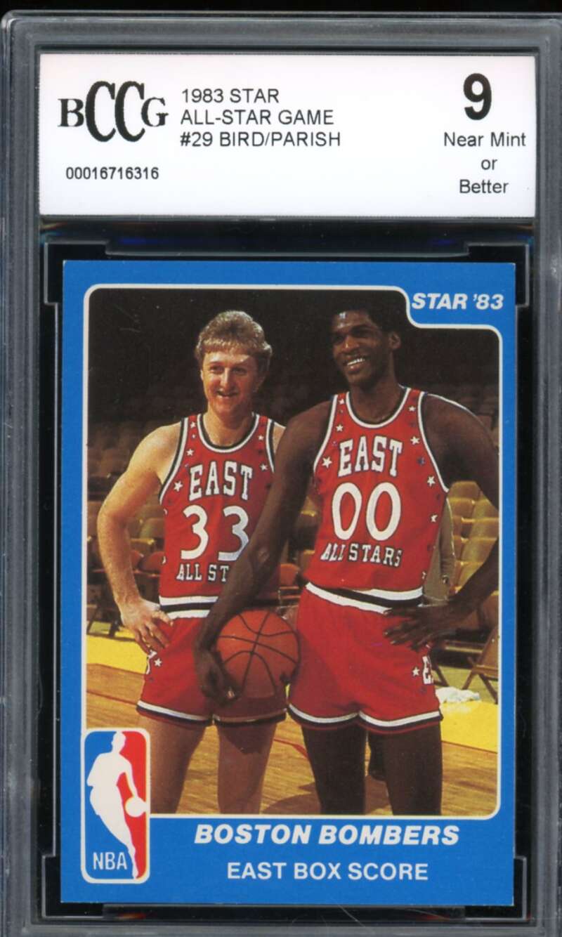 1983-84 Star All-Star Game #29 Larry Bird/ Parish Card BGS BCCG 9 Near Mint+ Image 1