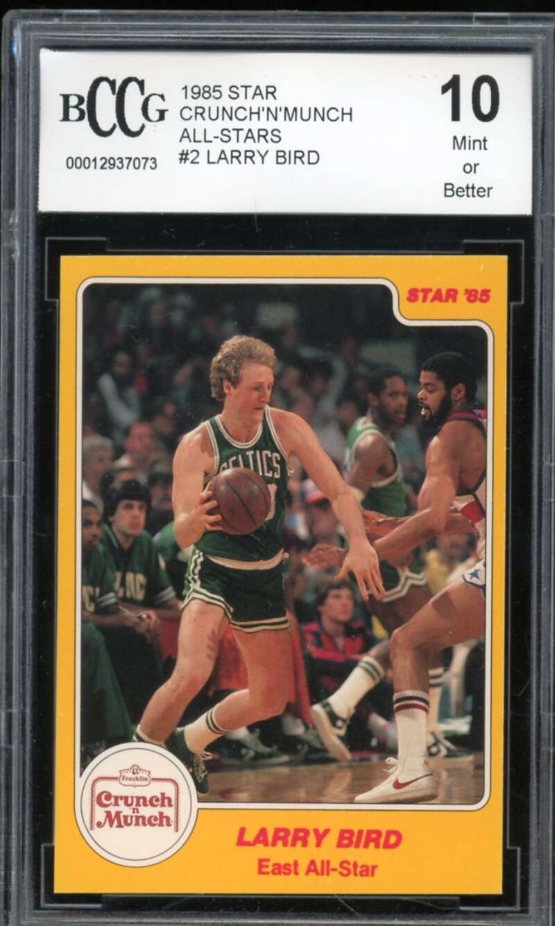 1985 Star Crunch'N'Munch All-Stars #2 Larry Bird Card BGS BCCG 10 Mint+ Image 1