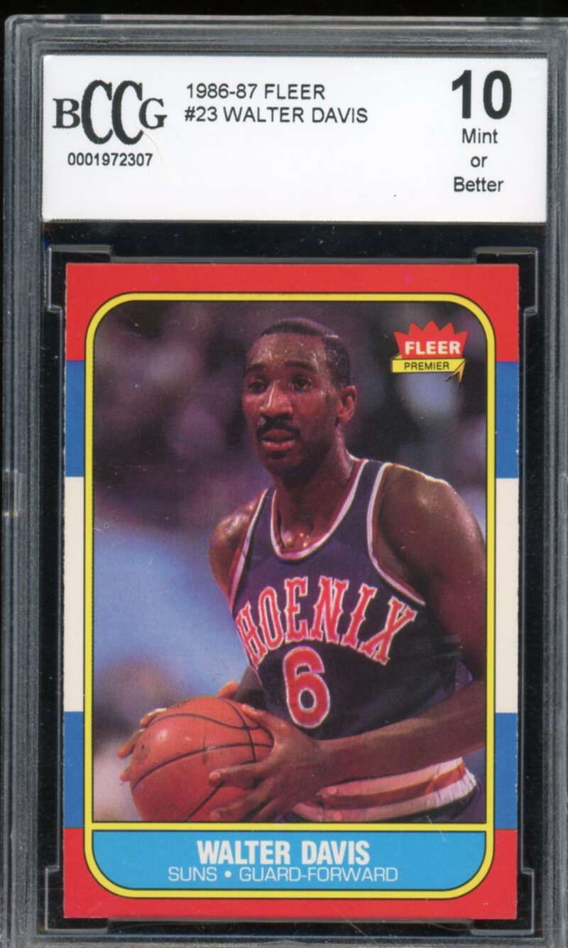 1986-87 Fleer #23 Walter Davis Card BGS BCCG 10 Mint+ Image 1