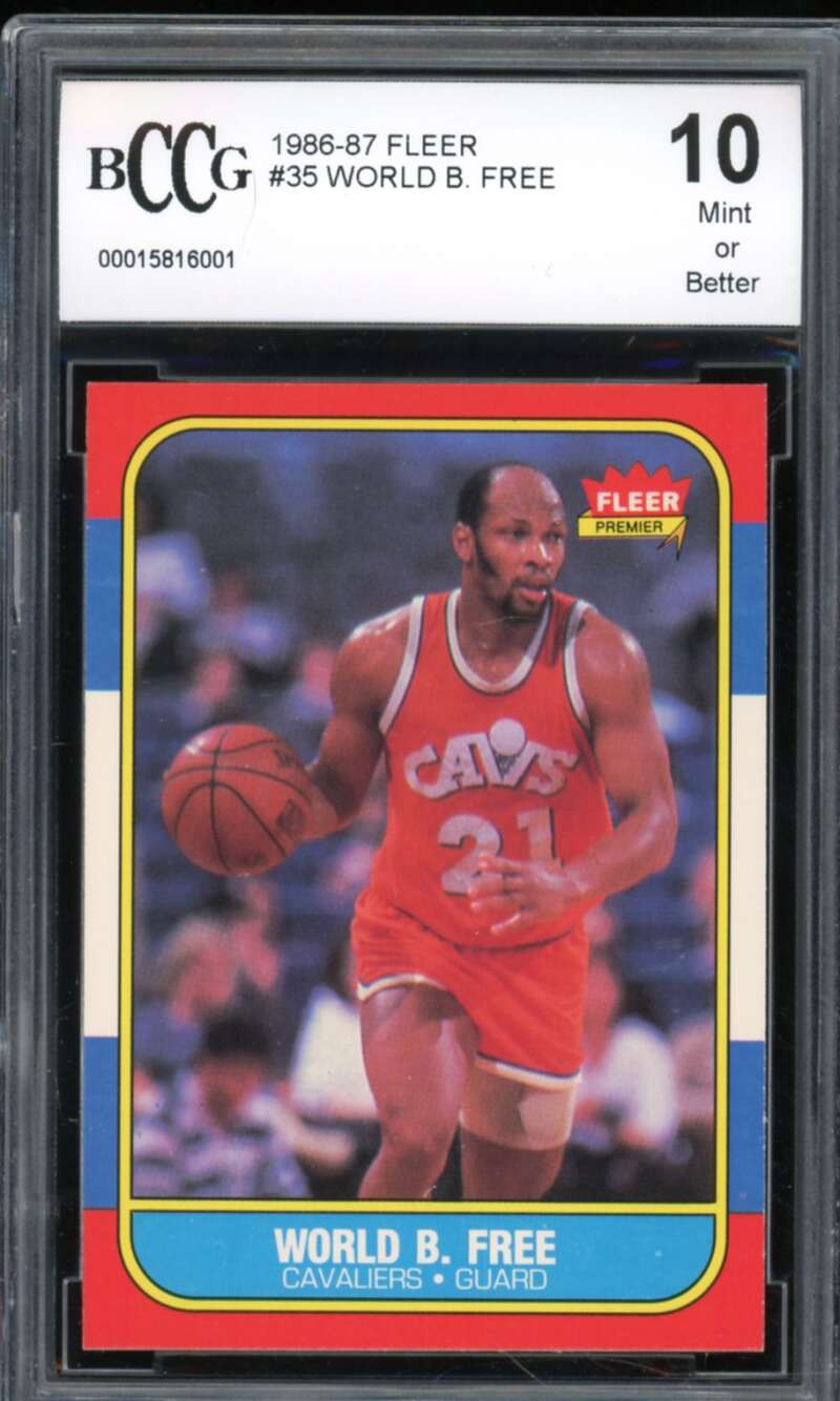 1986-87 Fleer #35 World B. Free Card BGS BCCG 10 Mint+ Image 1