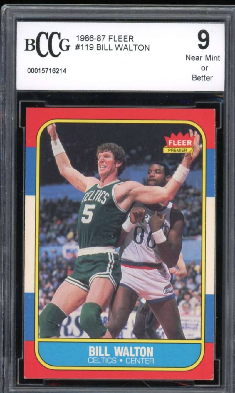 1986-87 Fleer #119 Bill Walton Card BGS BCCG 9 Near Mint+ Image 1