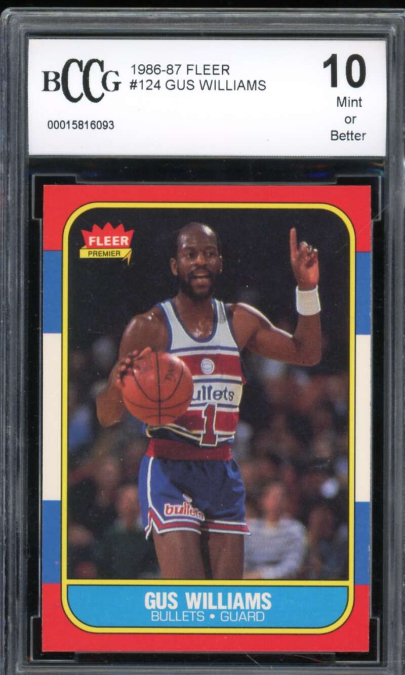 1986-87 Fleer #124 Gus Williams Card BGS BCCG 10 Mint+ Image 1