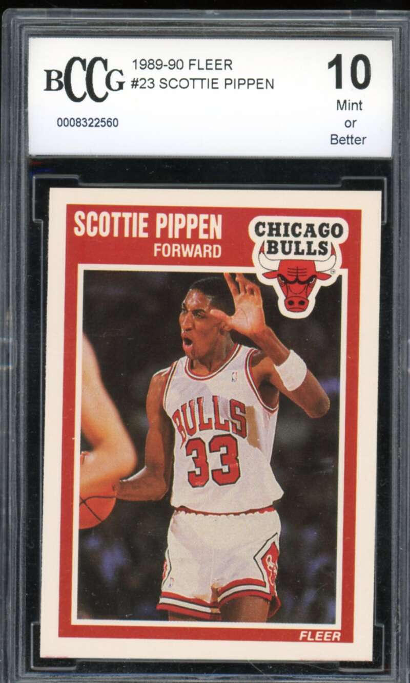 1989-90 Fleer #23 Scottie Pippen Card BGS BCCG 10 Mint+ Image 1