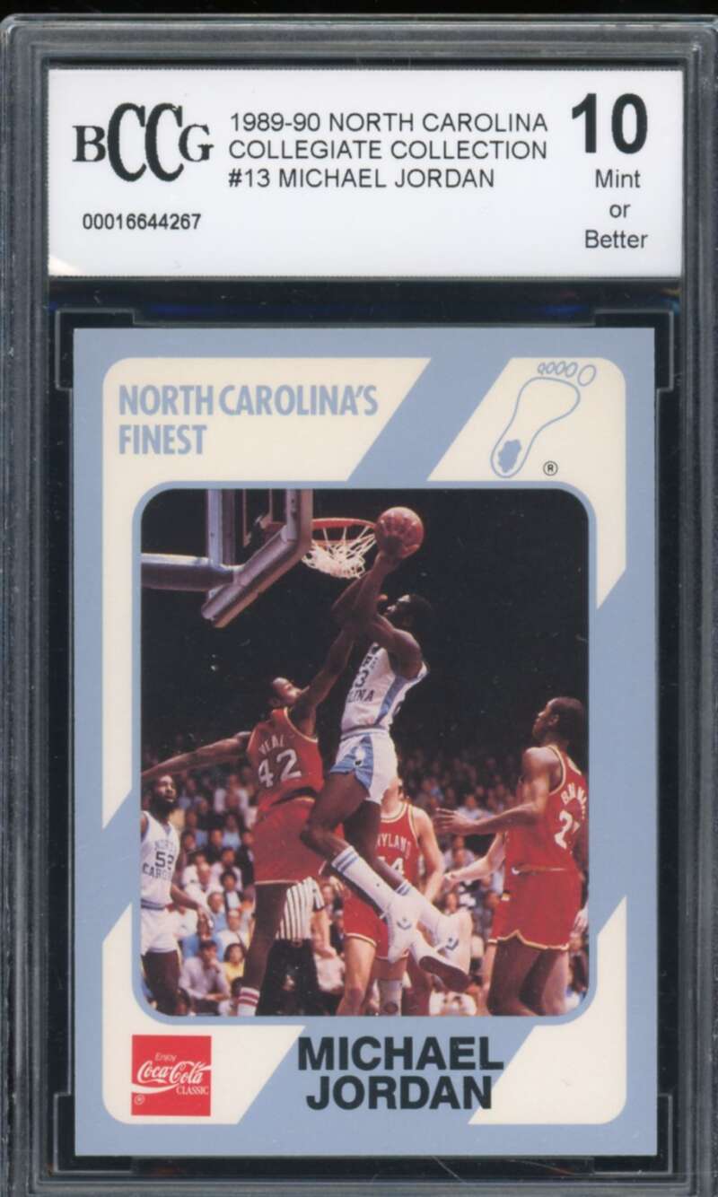 1989-90 North Carolina Collegiate #13 Michael Jordan Card BGS BCCG 10 Mint+ Image 1