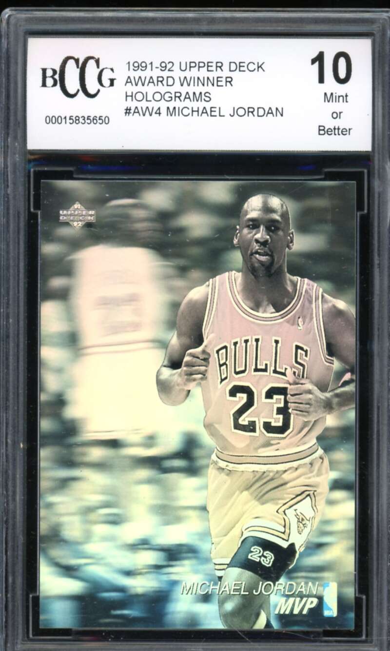 1991-92 Upper Deck Award Winner Holograms #AW4 Michael Jordan BGS BCCG 10 Mint+ Image 1