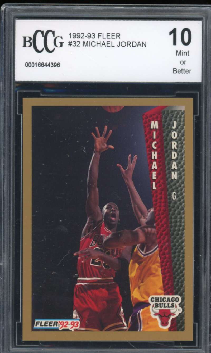 1992-93 Fleer #32 Michael Jordan Card BGS BCCG 10 Mint+ Image 1