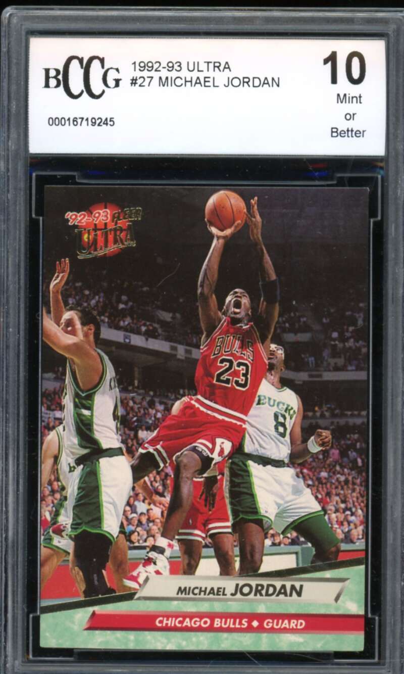 1992-93 Ultra #27 Michael Jordan Card BGS BCCG 10 Mint+ Image 1