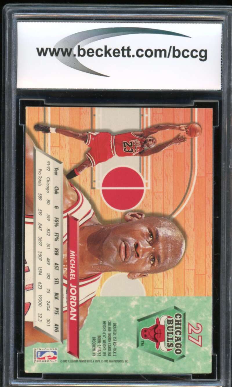 1992-93 Ultra #27 Michael Jordan Card BGS BCCG 10 Mint+ Image 2