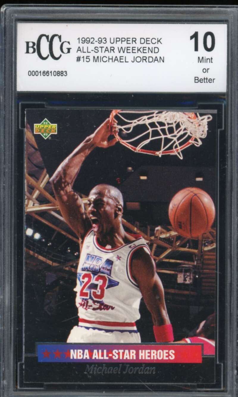 1992-93 Upper Deck All-Star Weekend #15 Michael Jordan Card BGS BCCG 10 Mint+ Image 1