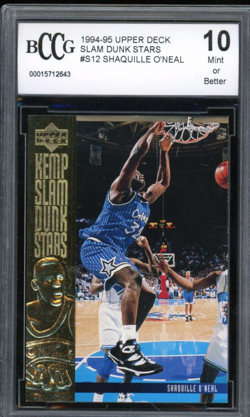 1994-95 Upper Deck Slam Dunk Stars #S12 Shaquille O'Neal Card BGS BCCG 10 Mint+ Image 1