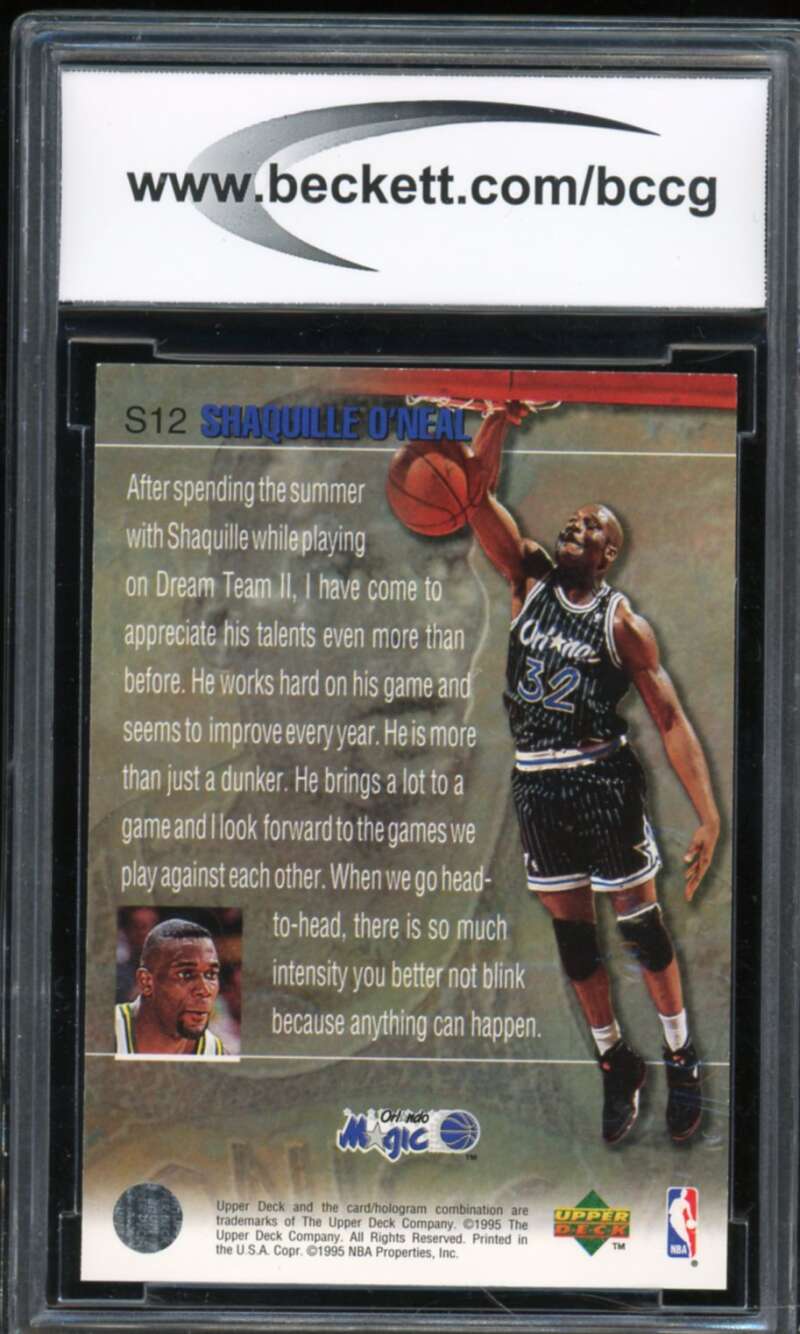 1994-95 Upper Deck Slam Dunk Stars #S12 Shaquille O'Neal Card BGS BCCG 10 Mint+ Image 2
