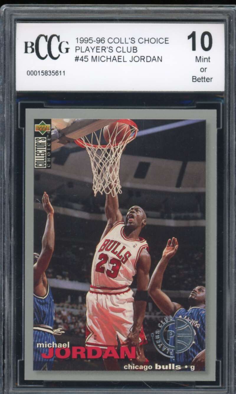 1995-96 Coll's Choice Player's Club #45 Michael Jordan Card BGS BCCG 10 Mint+ Image 1