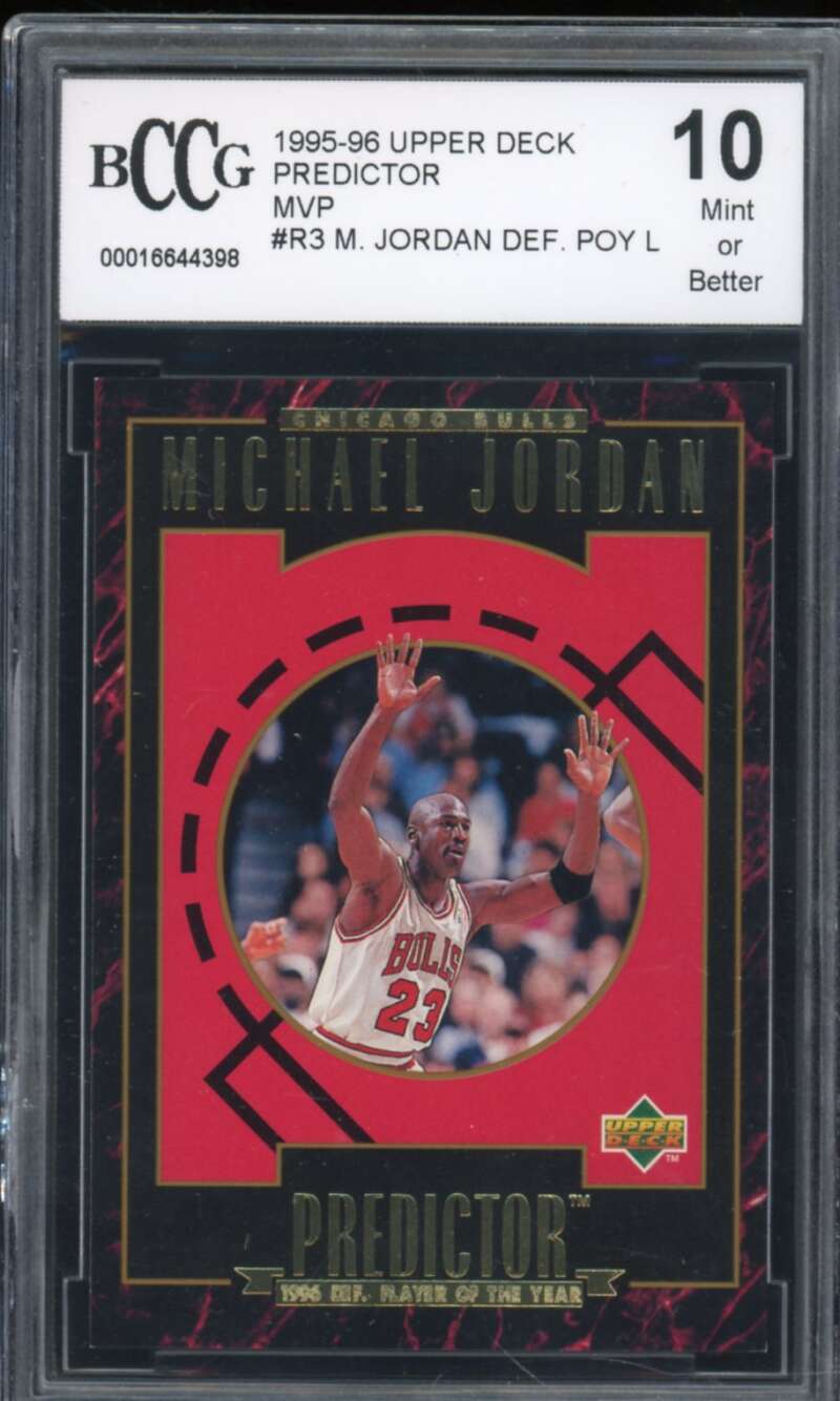 1995-96 Upper Deck Predictor MVP #R3 Michael Jordan Card BGS BCCG 10 Mint+ Image 1