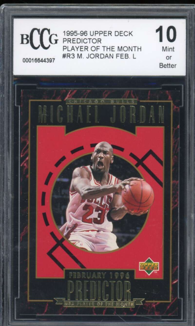 1995-96 Upper Deck Predictor Player Month #R3 Michael Jordan BGS BCCG 10 Mint+ Image 1